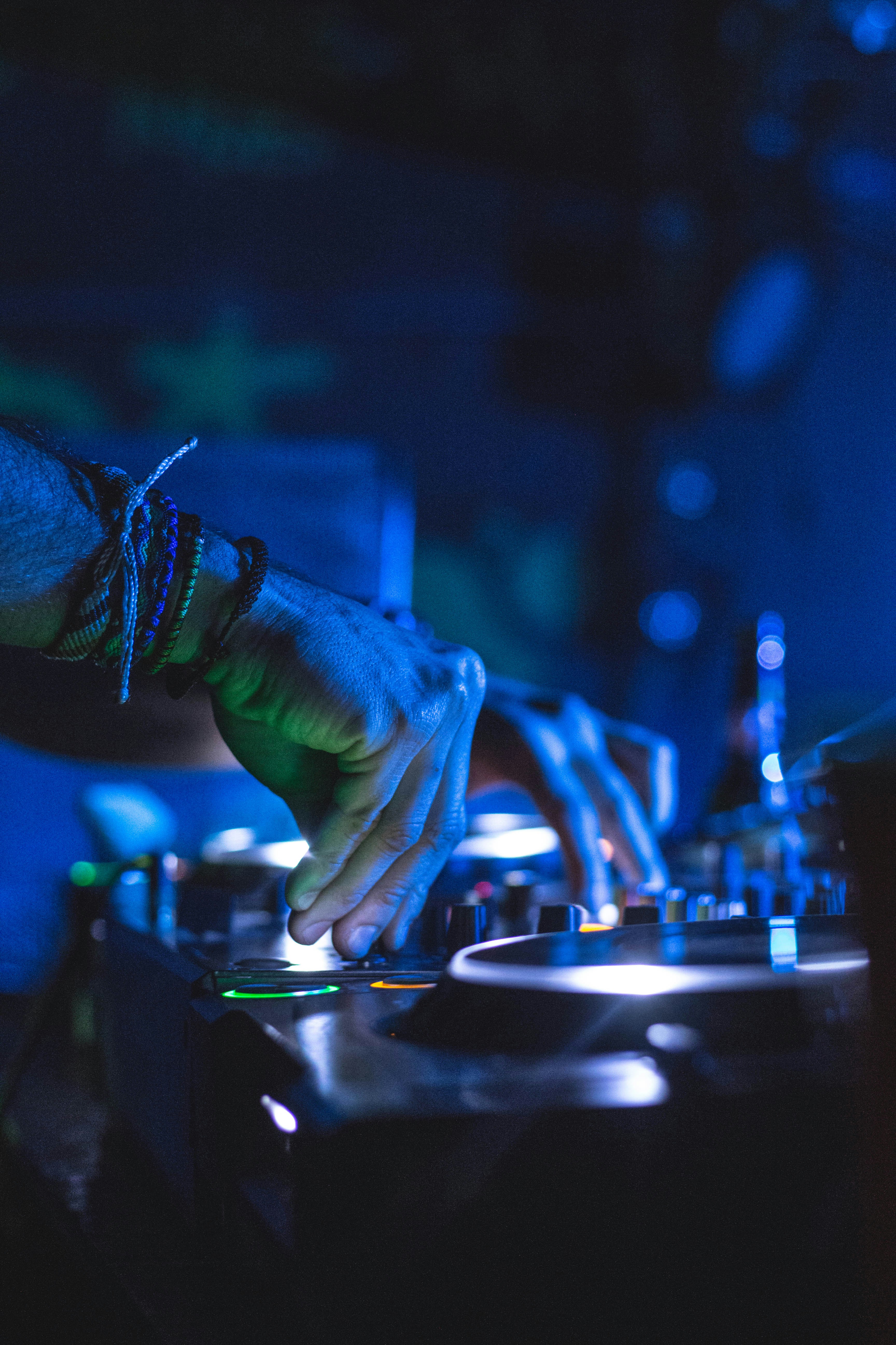Professional DJ turntables and mixing equipment